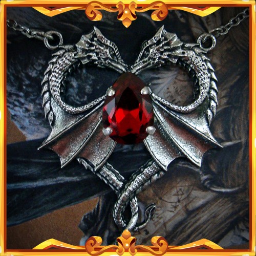 Collier "Coeur de Dragon" Rubis