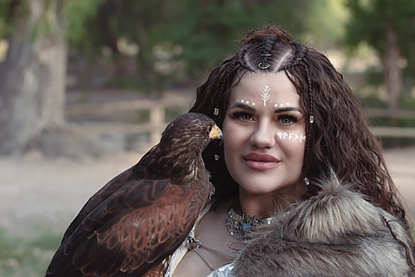 Viking woman with hawk 2025