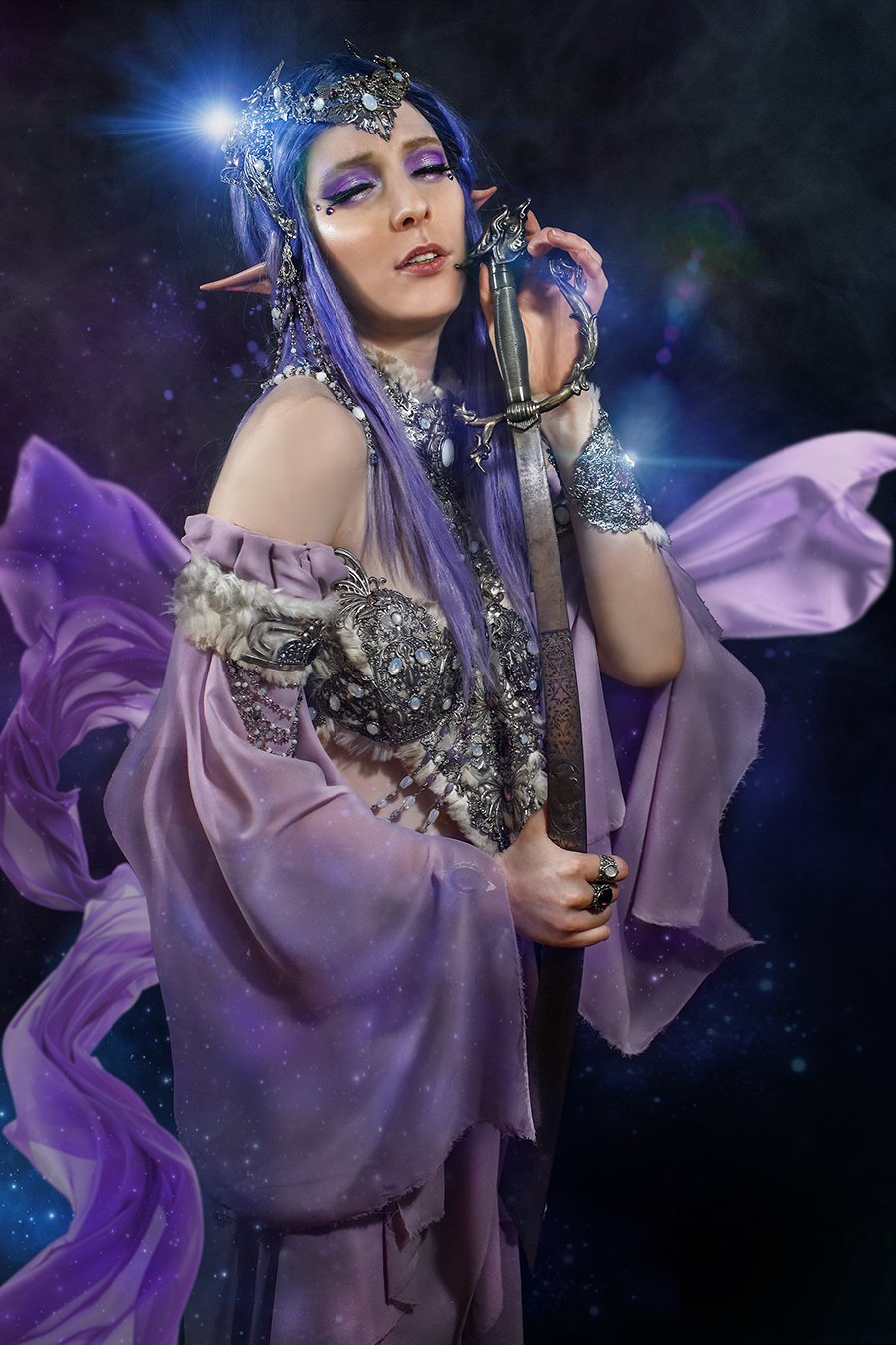 young elve girl with fantasy dress