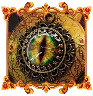 Yellowe and Green Dragon's Eye Necklace