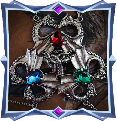 This medieval dragon necklace is available in various colors