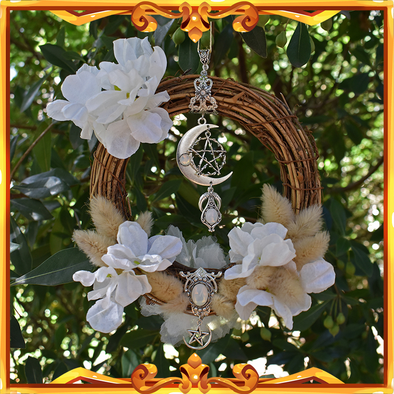 Wiccan wreath for witches home decor