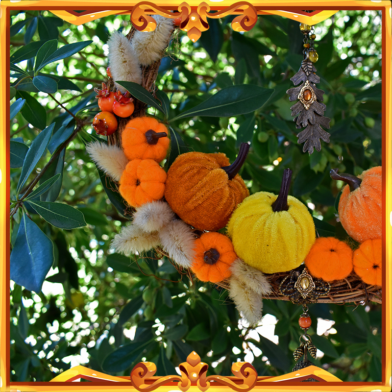 Couronne de citrouille pour la fête d'halloween