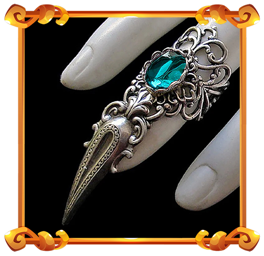 Gothic Ring available in emerald green