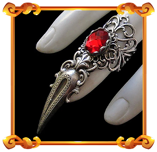 Claw Gothic Ring available in red ruby