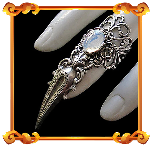 Gothic Ring available in moonstone white opal